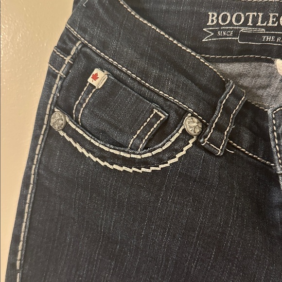Y2K Bootlegger Paradise Rinse Low Rise Jeans - Picture 2 of 5
